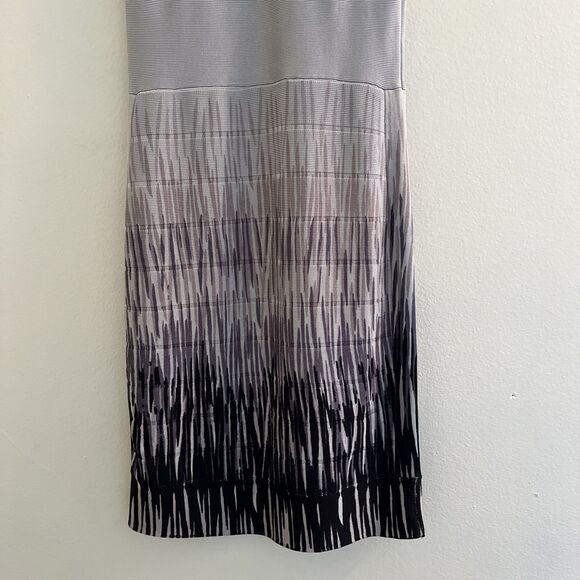 FRENCH CONNECTION Futuristic Knit Fitted Bodycon Bandage Dress, Silver- Size 6 - Picture 10 of 10